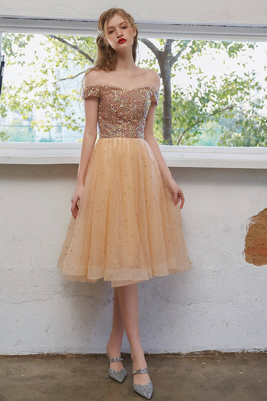 Cute tulle beads short prom dress homecoming dress  8724