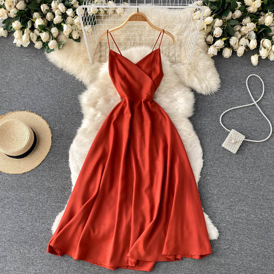 Cute V Neck Short A Line Dress Fashion Dress  10826