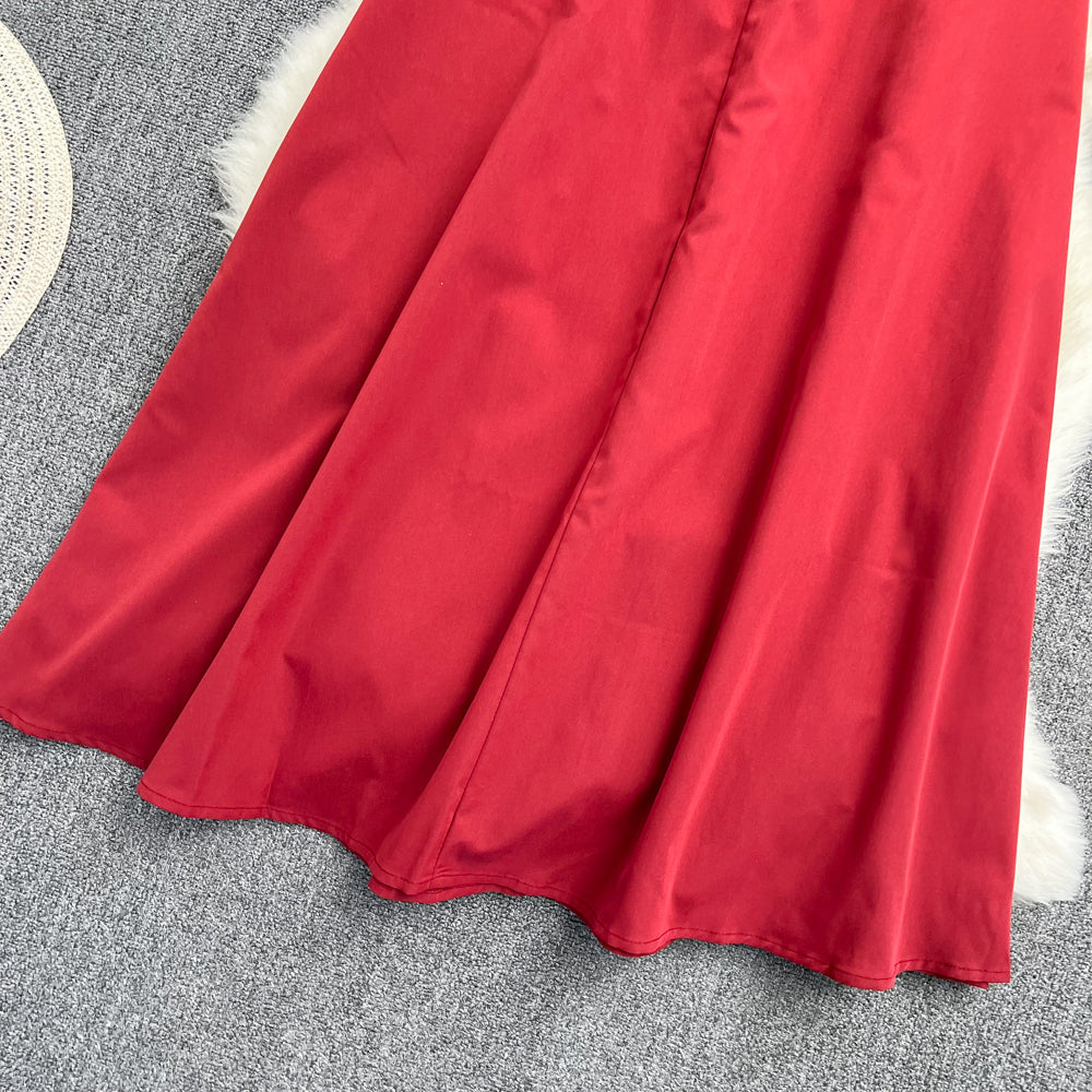 Mid length knee length A-line skirt, half skirt, umbrella skirt  11294