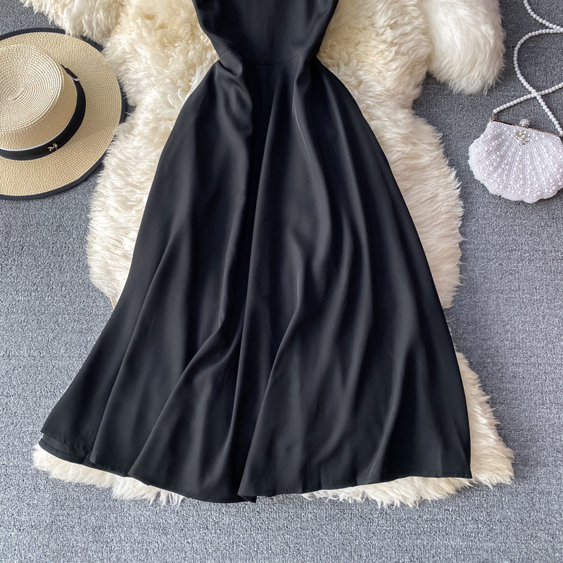 Robe courte simple à coupe trapèze, robe tendance 10867