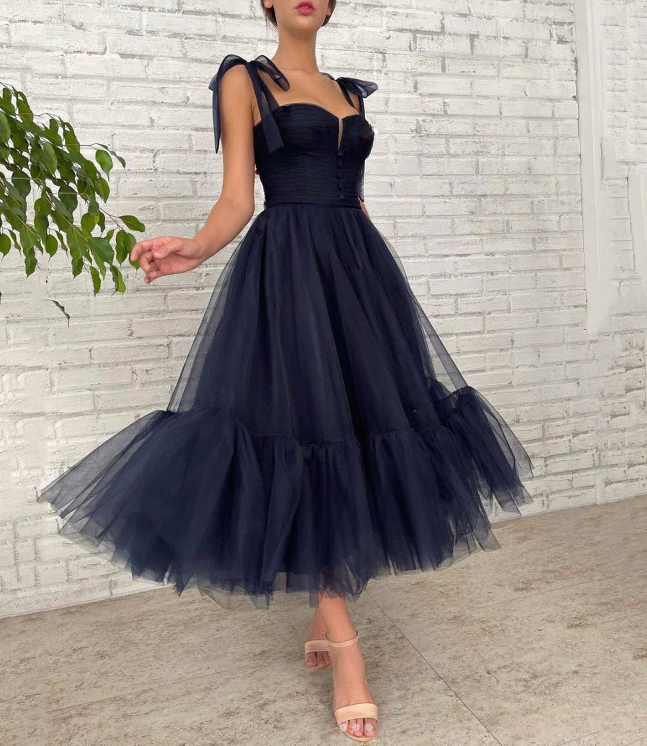 Blue tulle short prom dress blue homecoming dress  8979