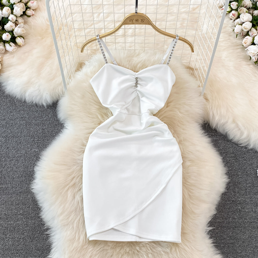 Schmaler, schmaler, ärmelloser, kleiner, kurzer Hüftwickel-Westenrock 11035