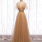 High quality A line tulle long prom dress bridesmaid dress  8370
