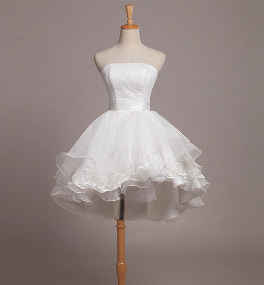 White/Red/Blue Sweet Cute Tulle Lace Short Prom Dress Homecoming Dress 8385