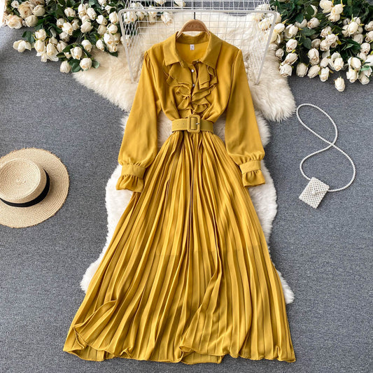 Elegant Chiffon Long Sleeve Dress Fashion Dress  10856