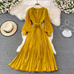 Elegant V Neck Long Sleeve Dress A Line Fashion Dress  10913