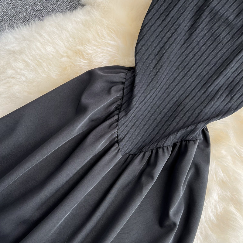 Black A Line Off Shouler Dress Fashion Dress  10838