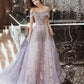 Shiny tulle sequins long prom dress evening dress  8537