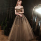 Shiny sequins long prom dress A line evening dress  8577