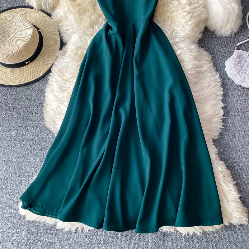 Robe courte simple à coupe trapèze, robe tendance 10867