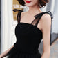 Black tulle short prom dress party dress  8321