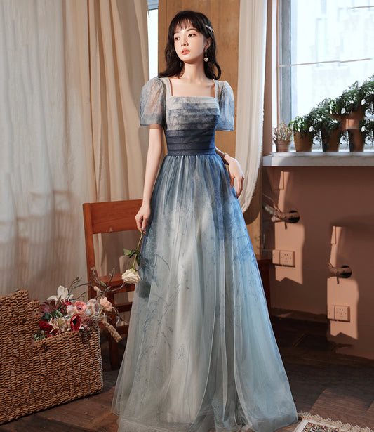 Schönes langes Ballkleid aus Tüll mit Farbverlauf, Abendkleid 8994