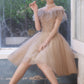 Cute tulle short A line prom dress party dress  8663