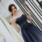 A line strapless tulle long prom dress formal dress  8224