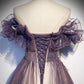 Purple tulle long ball gown dress formal dress  8544