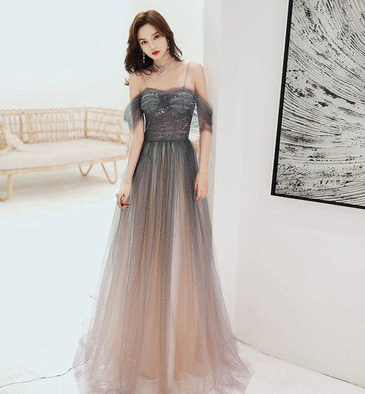 Stylish tulle long prom dress evening dress  8460
