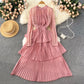 A-Linie Chiffon-Spitze Langarmkleid Fashion Dress 10720 