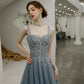 Cute tulle long A line prom dress evening dress  8561