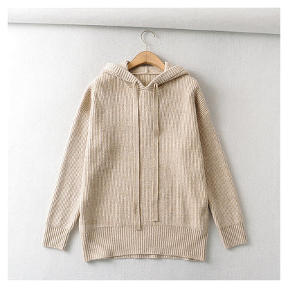 Versatile foreign style soft waxy knitted Hoodie  7733