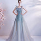 Cute tulle long A line prom dress evening dress  8703