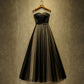 Black sweetheart neck tulle long prom dress, black evening dress  7926