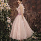 Pink tulle short prom dress A line homecoming dress  10410