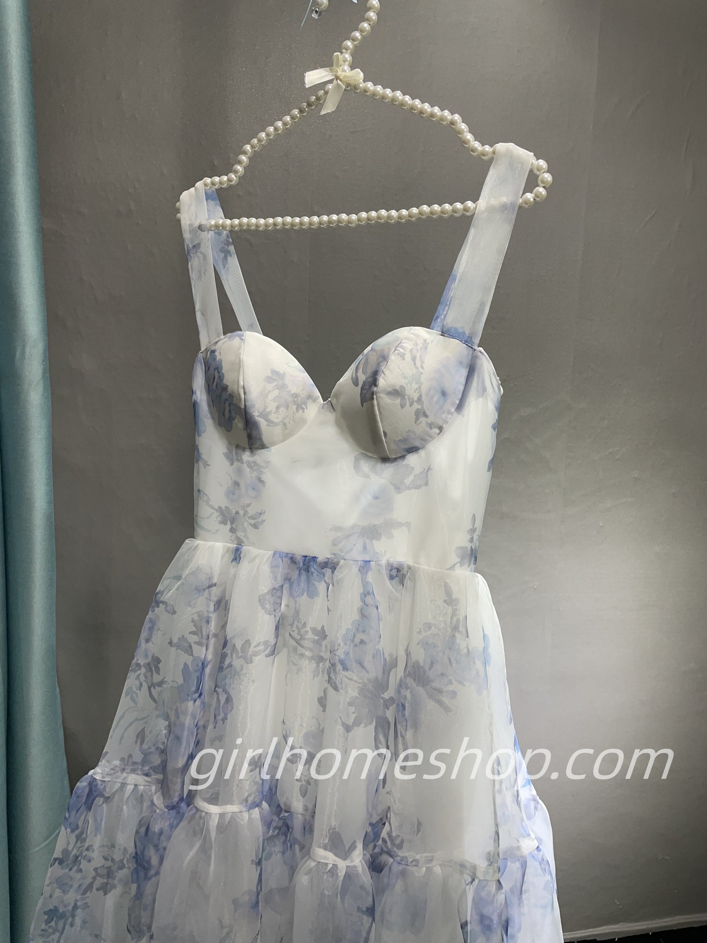 Beautiful Floral Print Chiffon Long Prom Dresses Evening Dress  gh1790