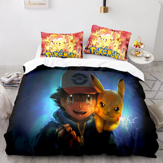 Cutom Duvet Cover Set Pattern Chic Comforter Cover King Size for Teens Adults Bedding Set with Pillowcases  PKQ3001