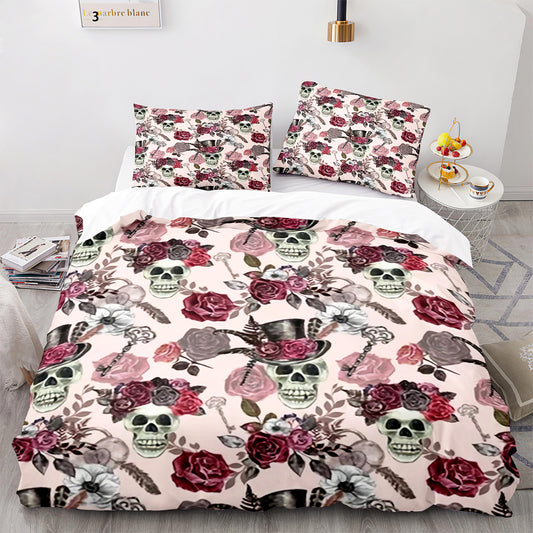 Cutom Duvet Cover Set Pattern Chic Comforter Cover King Size for Teens Adults Bedding Set with Pillowcases  KL3001