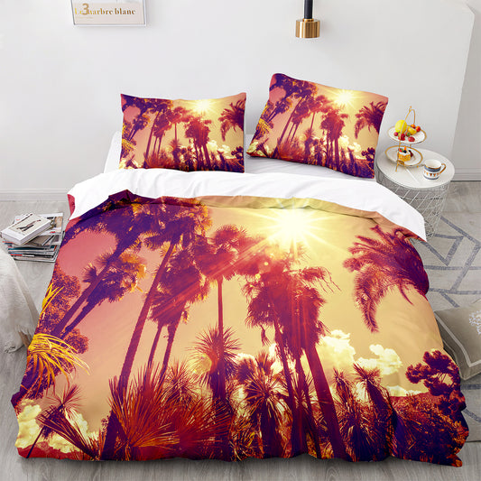 Cutom Duvet Cover Set Pattern Chic Comforter Cover King Size for Teens Adults Bedding Set with Pillowcases  HJ3003