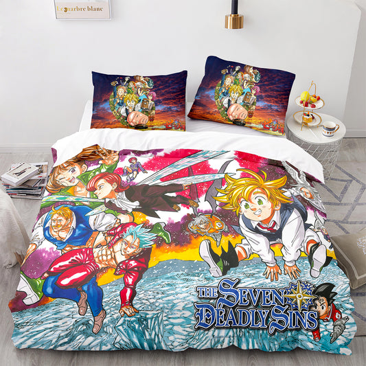 Cutom Duvet Cover Set Pattern Chic Comforter Cover King Size for Teens Adults Bedding Set with Pillowcases  QZZ3003