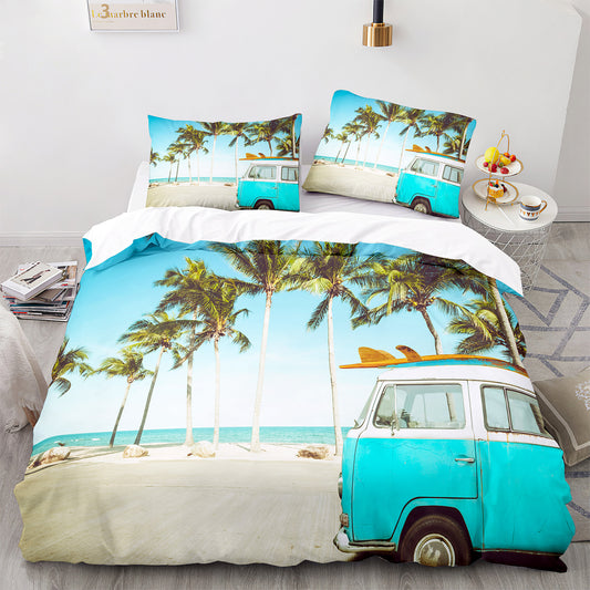 Cutom Duvet Cover Set Pattern Chic Comforter Cover King Size for Teens Adults Bedding Set with Pillowcases  HJ3004