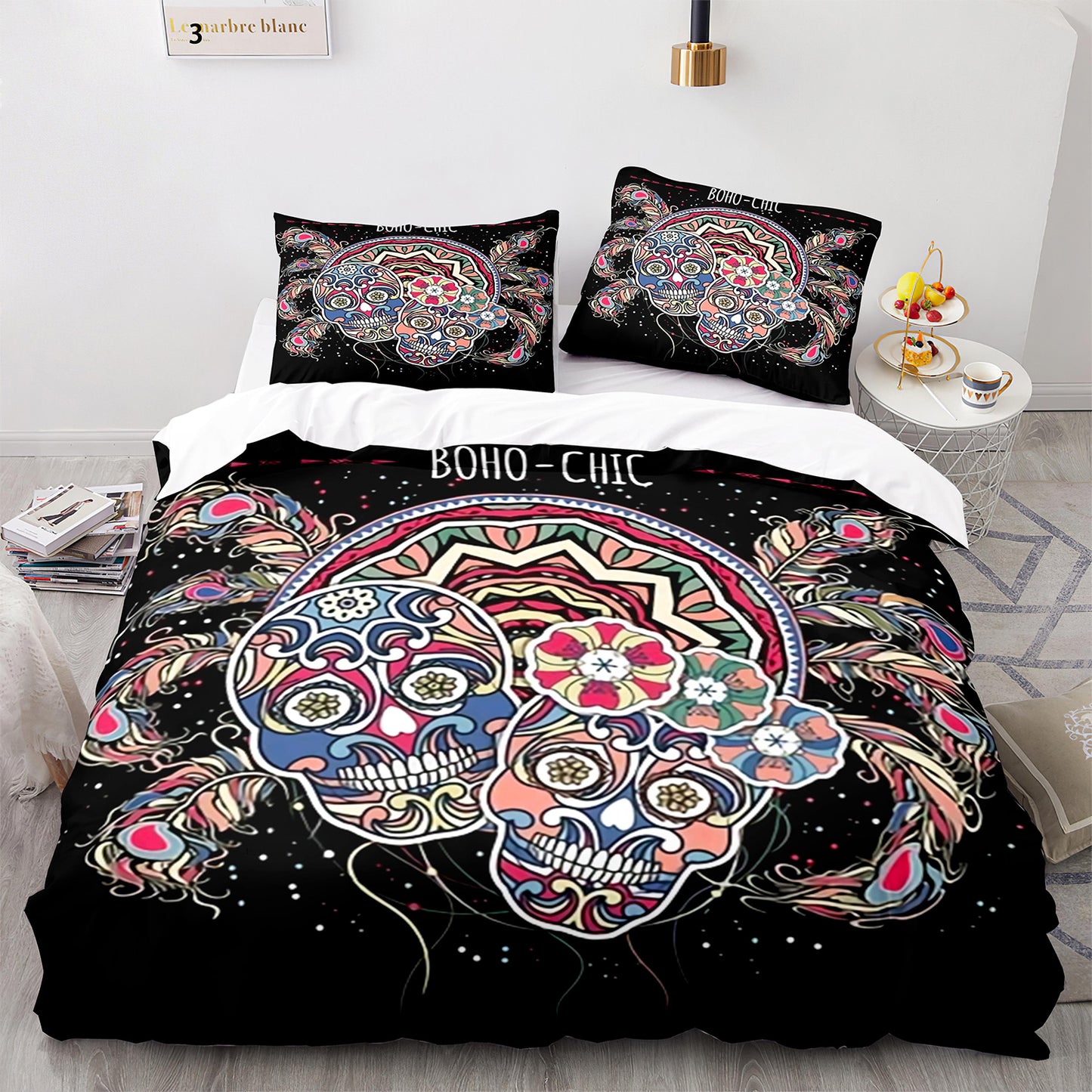 Cutom Duvet Cover Set Pattern Chic Comforter Cover King Size for Teens Adults Bedding Set with Pillowcases  KL3004