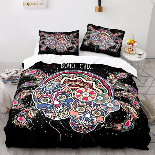 Cutom Duvet Cover Set Pattern Chic Comforter Cover King Size for Teens Adults Bedding Set with Pillowcases  KL3004