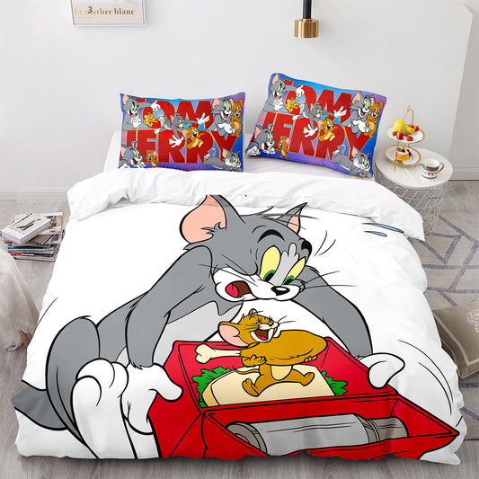 Cutom Duvet Cover Set Pattern Chic Comforter Cover King Size for Teens Adults Bedding Set with Pillowcases  MHLS3004