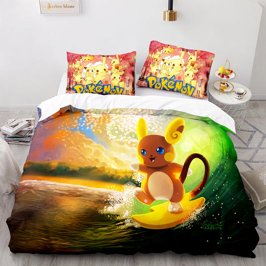 Cutom Duvet Cover Set Pattern Chic Comforter Cover King Size for Teens Adults Bedding Set with Pillowcases  PKQ3004