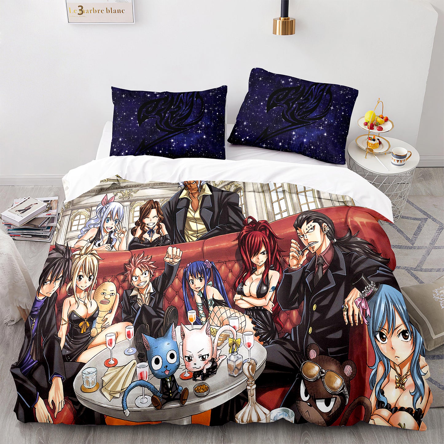 Parure de lit avec housse de couette et taies d'oreiller pour adolescents et adultes, taille King size, YJ3004