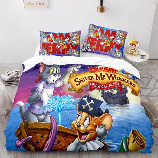 Cutom Duvet Cover Set Pattern Chic Comforter Cover King Size for Teens Adults Bedding Set with Pillowcases  MHLS3005