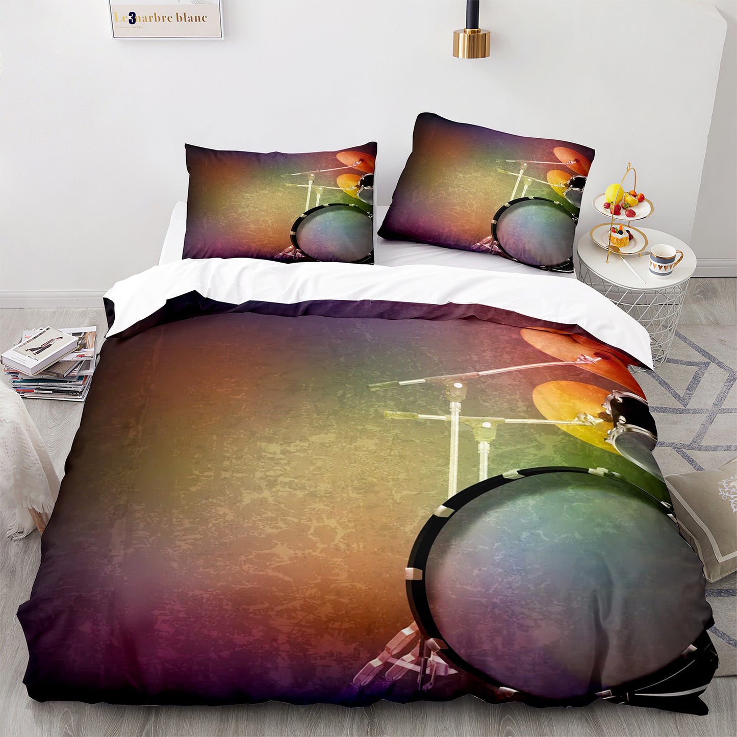 Cutom Duvet Cover Set Pattern Chic Comforter Cover King Size for Teens Adults Bedding Set with Pillowcases  JZG3005
