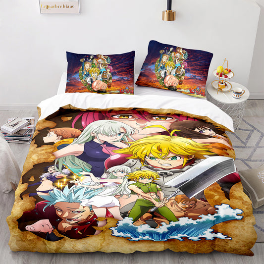 Cutom Duvet Cover Set Pattern Chic Comforter Cover King Size for Teens Adults Bedding Set with Pillowcases  QZZ3005