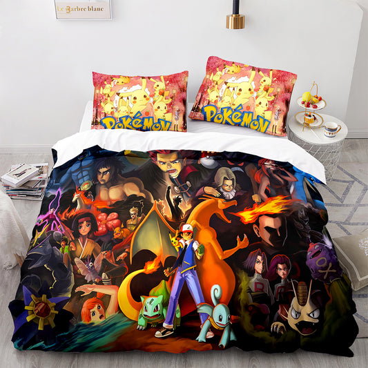 Cutom Duvet Cover Set Pattern Chic Comforter Cover King Size for Teens Adults Bedding Set with Pillowcases  PKQ3006