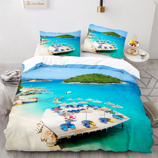 Cutom Duvet Cover Set Pattern Chic Comforter Cover King Size for Teens Adults Bedding Set with Pillowcases  HJ3007