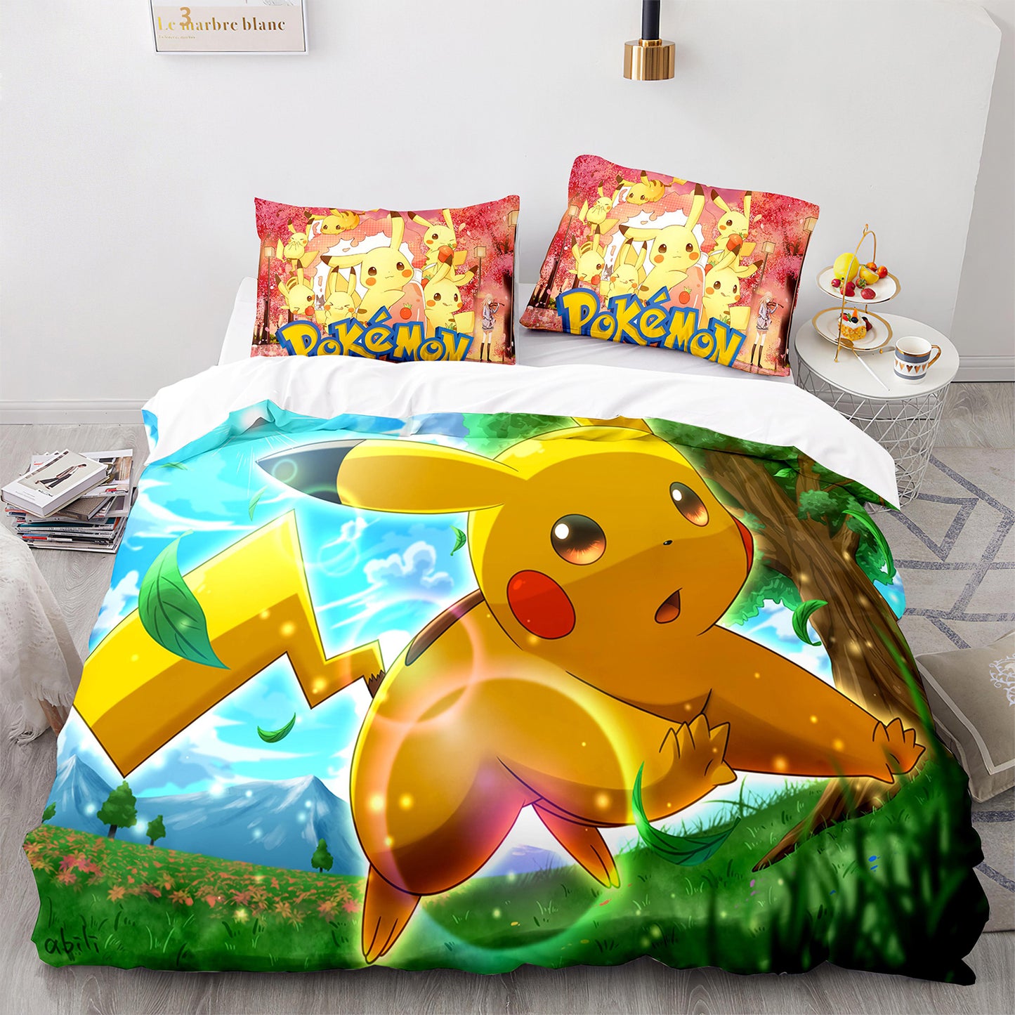 Cutom Duvet Cover Set Pattern Chic Comforter Cover King Size for Teens Adults Bedding Set with Pillowcases  PKQ3008