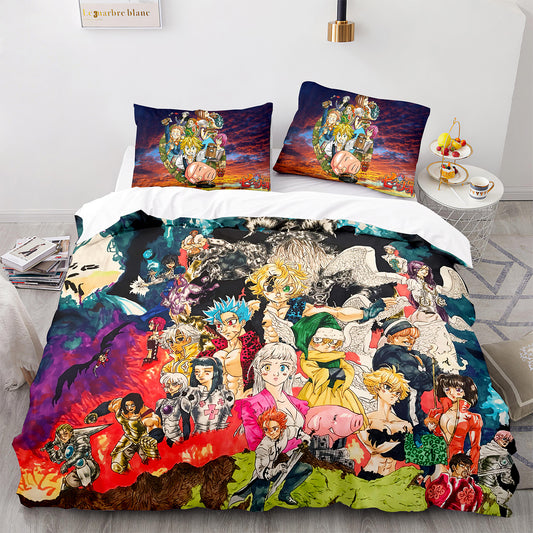 Cutom Duvet Cover Set Pattern Chic Comforter Cover King Size for Teens Adults Bedding Set with Pillowcases  QZZ3009