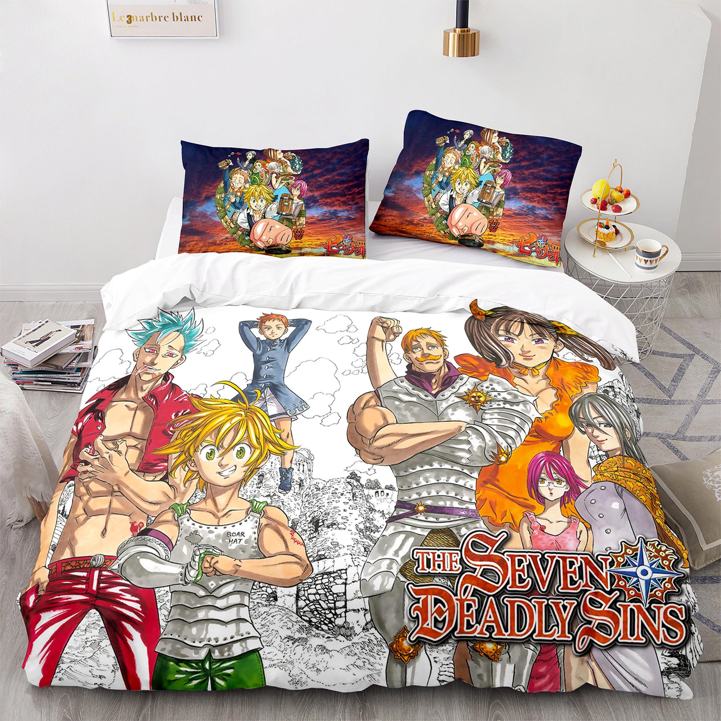 Cutom Duvet Cover Set Pattern Chic Comforter Cover King Size for Teens Adults Bedding Set with Pillowcases  QZZ3010