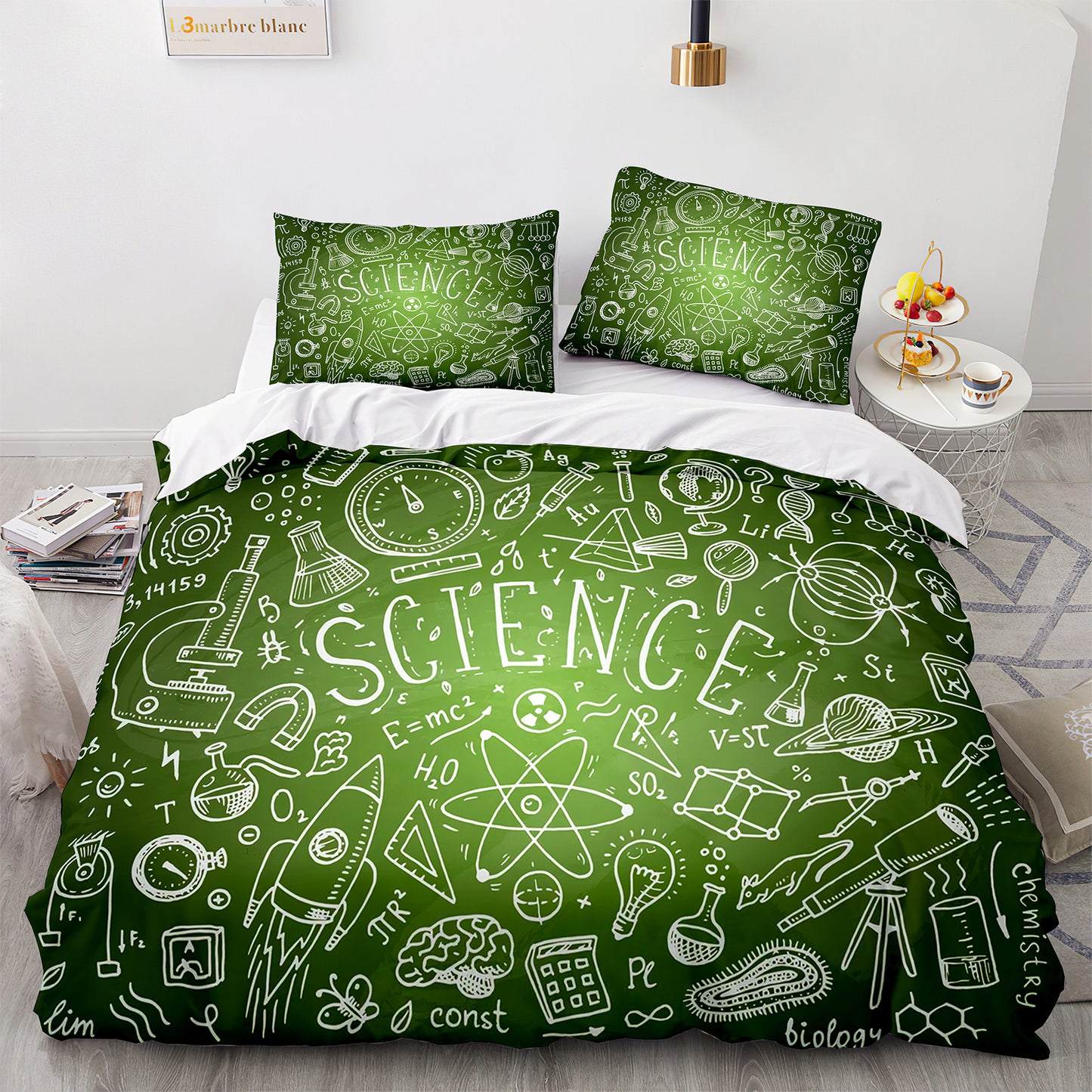 Cutom Bettbezug-Set Muster Chic Bettbezug King Size für Teenager Erwachsene Bettwäsche-Set mit Kissenbezügen GS3010