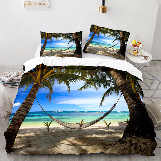 Cutom Duvet Cover Set Pattern Chic Comforter Cover King Size for Teens Adults Bedding Set with Pillowcases  HJ3011