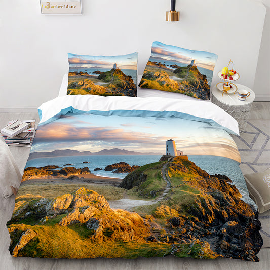 Cutom Duvet Cover Set Pattern Chic Comforter Cover King Size for Teens Adults Bedding Set with Pillowcases  HJ3012