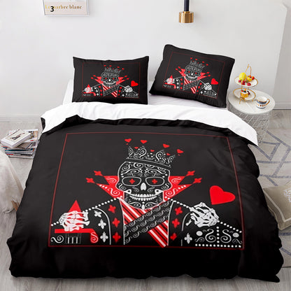 Cutom Duvet Cover Set Pattern Chic Comforter Cover King Size for Teens Adults Bedding Set with Pillowcases  KL3012