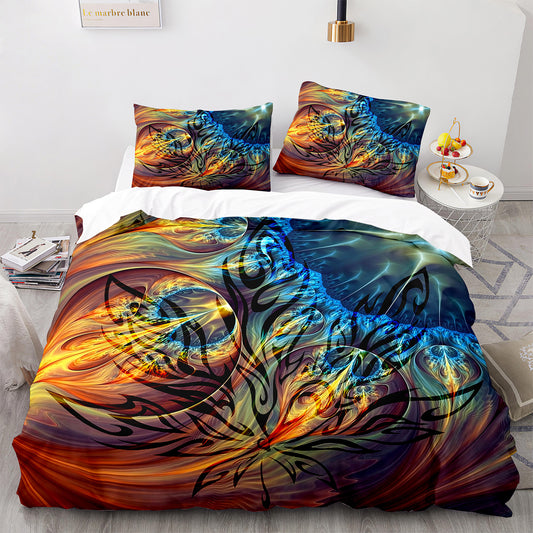 Cutom Duvet Cover Set maple leaf Pattern Chic Comforter Cover King Size for Teens Adults Bedding Set with Pillowcases FY3013